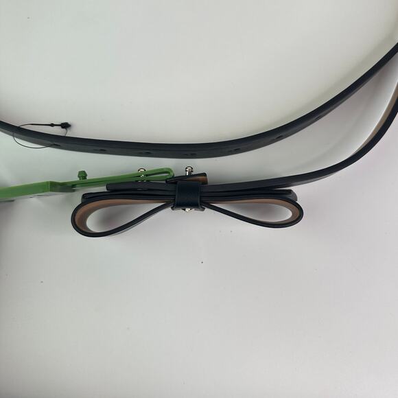 Kate Spade Black Bow with gold Spade Leather Belt in x-Large main image 7